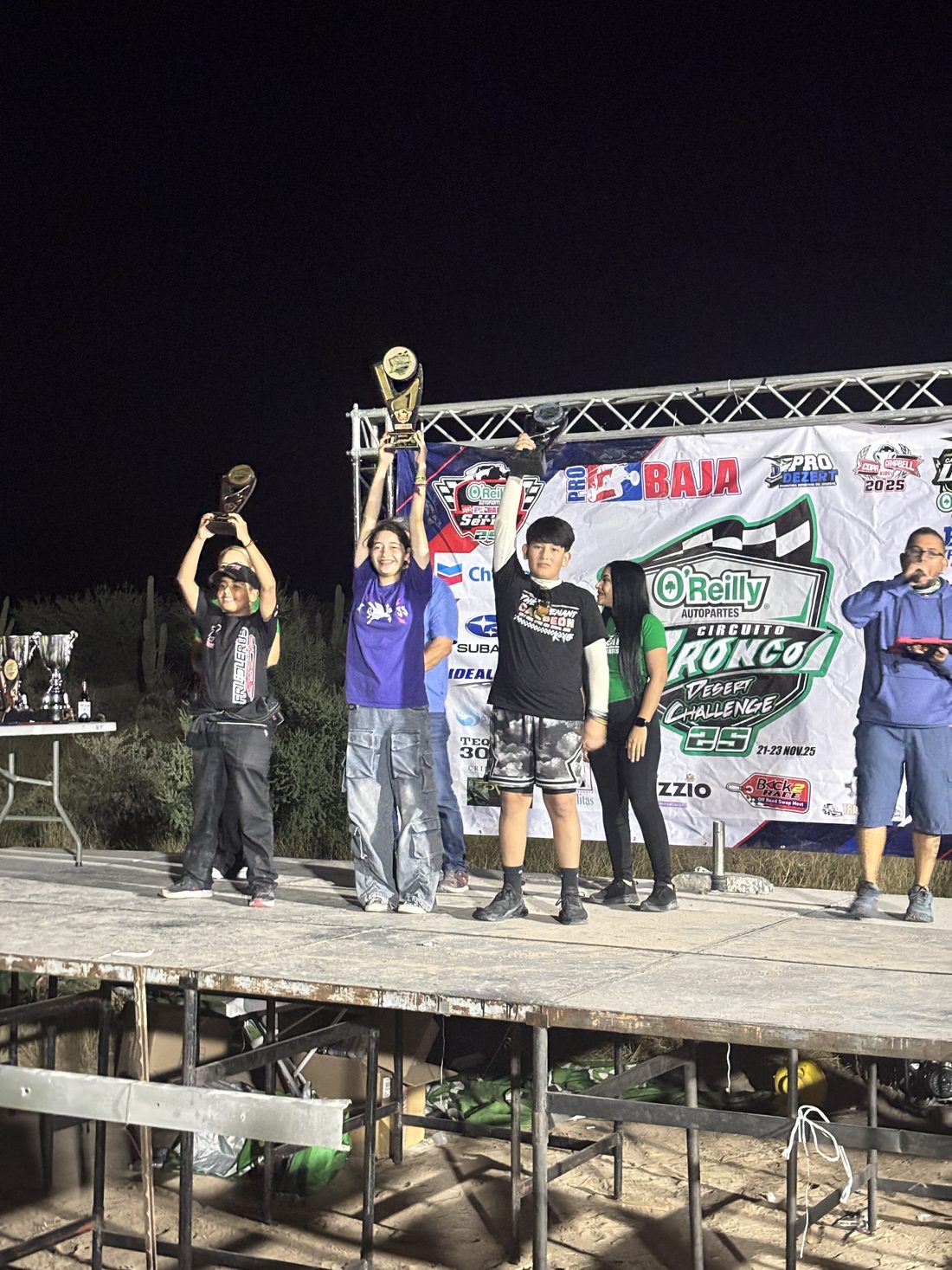 On the podium
